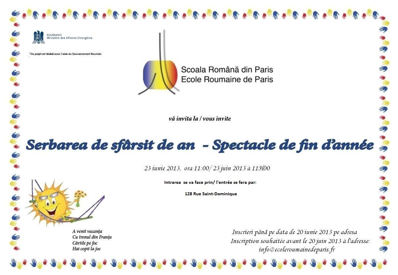 Fête de fin d’année scolaire 2012–2013
